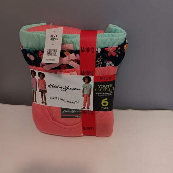NWT Eddie Bauer 6 Pc Girl's Comfy Pajama Set Size 10 - 12 - Picture 1 of 1